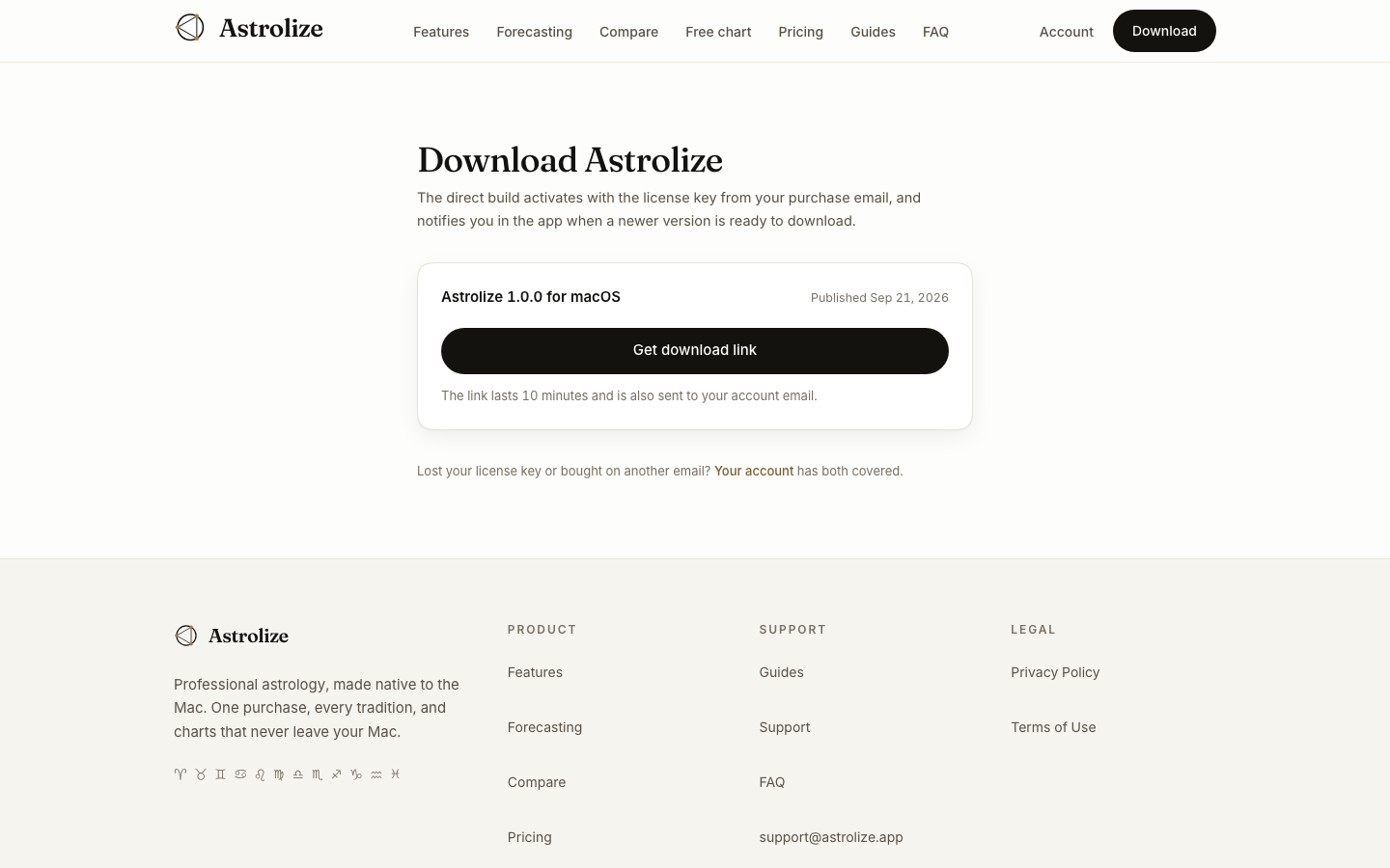Eligible account showing an available macOS build.